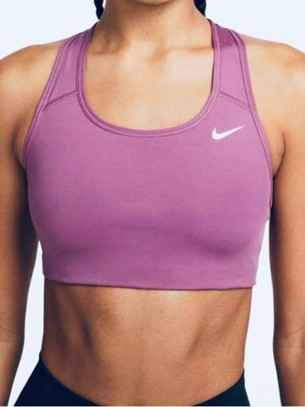 Nike Pink-Mauve Racerback Sports Bra with Swoosh